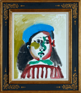 Pablo Picasso, Fillette au béret (1964), oil on canvas