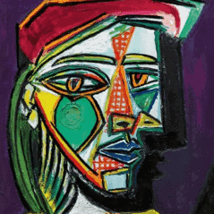 Pablo Picasso, Femme Au Béret et á la Robe Quadrillée